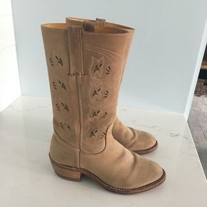 Embroidered Frye Western boots